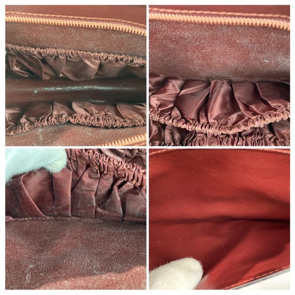 CARTIER Bag clutch les must de Cartier Dark Red Leather Authentic 10.2x7.9x2.4in - Picture 15 of 15